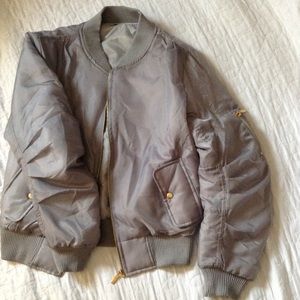 Gray/Silver Boohoo M Bomber Jacket